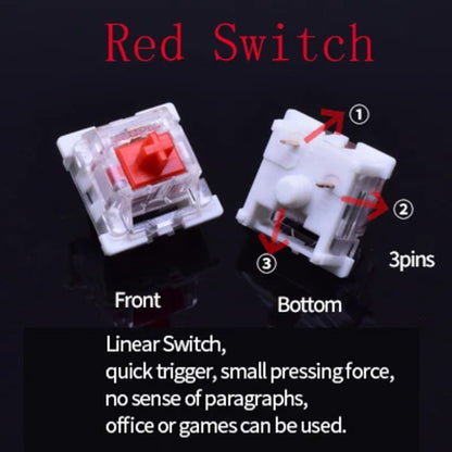 Outemu Switch for Keyboard 3Pin Dustproof Linear Tactile Clicky Silent