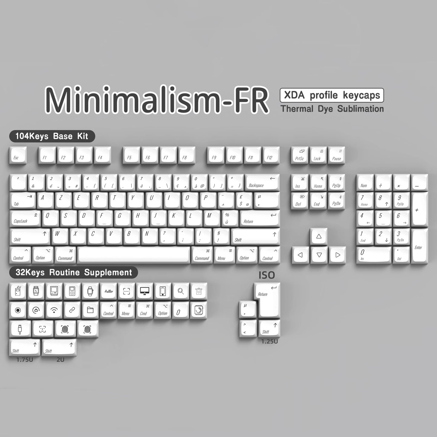 FR Keycaps PBT XDA Keycap For Cherry MX Switch Gaming Mechanical
