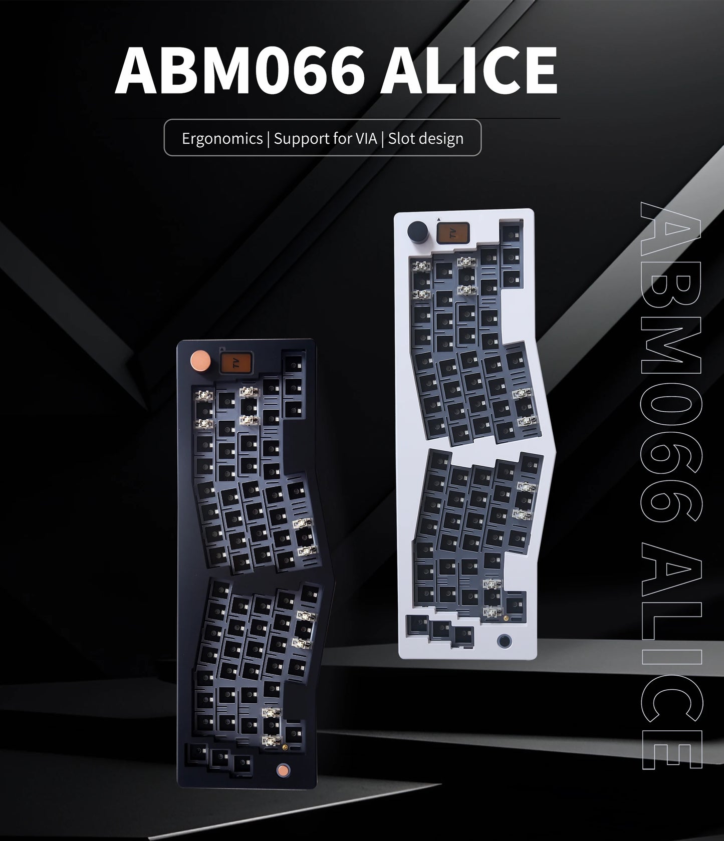 ABM066 Barebones Kit Alice-layout VIA-programmable Hot Swappable