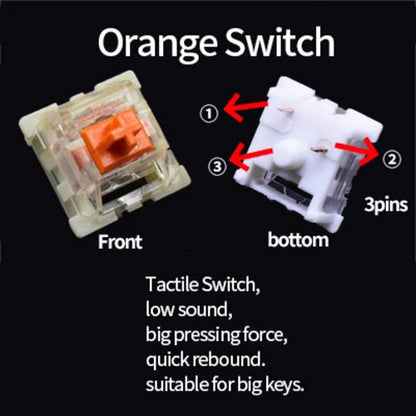 Outemu Switch for Keyboard 3Pin Dustproof Linear Tactile Clicky Silent