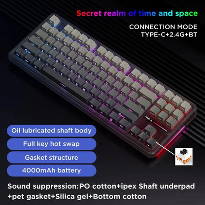 AULA F87 Pro Mechanical Keyboard 2.4g/Usb/Bluetooth Tri Mode Wireless