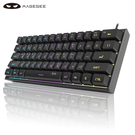 MageGee Mini 60% Gaming Keyboard, RGB Backlit 61 Key Ultra-Compact