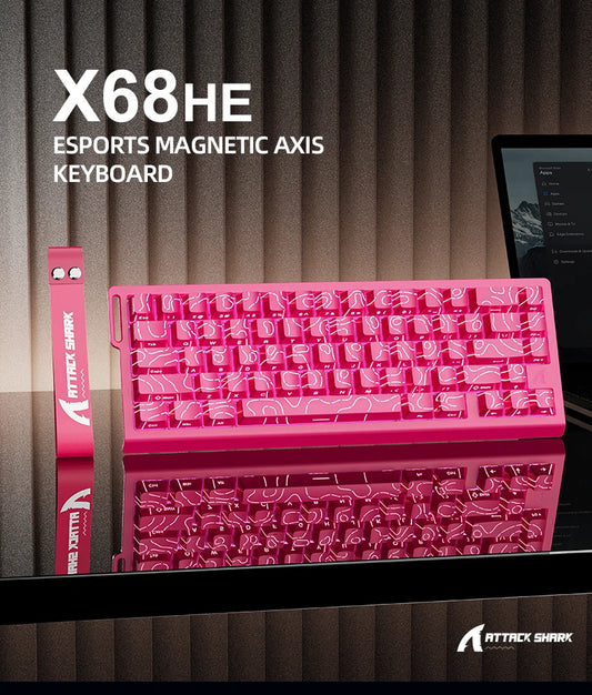 ATTACK SHARK X68HE Magnetic Keyboard Red Wired Mechanical for Pro