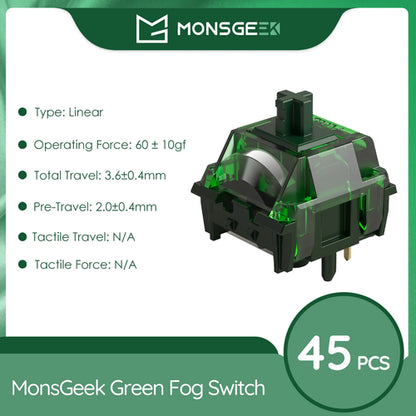 Akko x MonsGeek Green Fog Switches 5 Pins 60gf Heavy Linear Switch